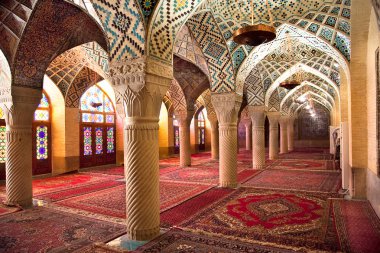 Prayer Hall of Nasir al-Molk Mosque, Iran clipart