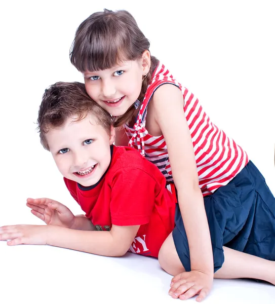 Cute blue eyed children posing — Stock Photo, Image