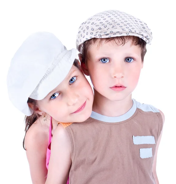 Cute blue-eyed children posing — Stock Photo, Image