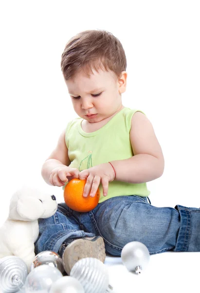 A lovely baby is playing — Stock Photo, Image