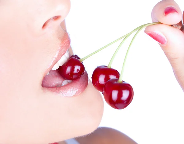 Stock image Woman holding cherry