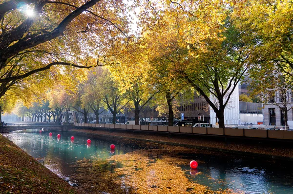 Fiume Dussel a Dusseldorf — Foto Stock