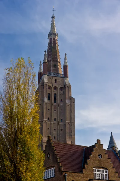 Gothic tower in Brugge, Belgium — Stock Photo, Image