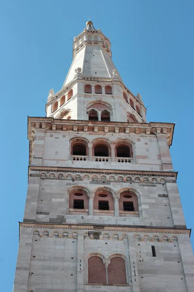 Stock image Ghirlandina Tower, pollen floating in the air