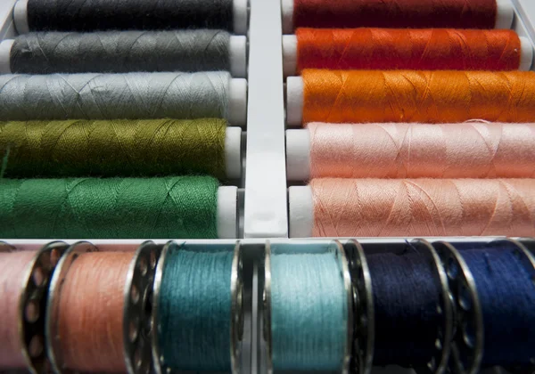 Colorful Spools of Threads — Stock Photo, Image