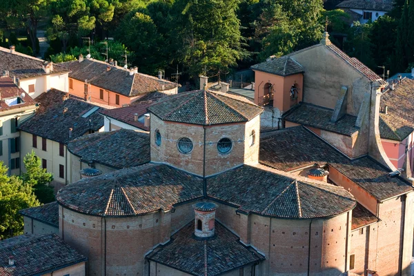 Aerial view of a medioeval church — Stock Photo, Image