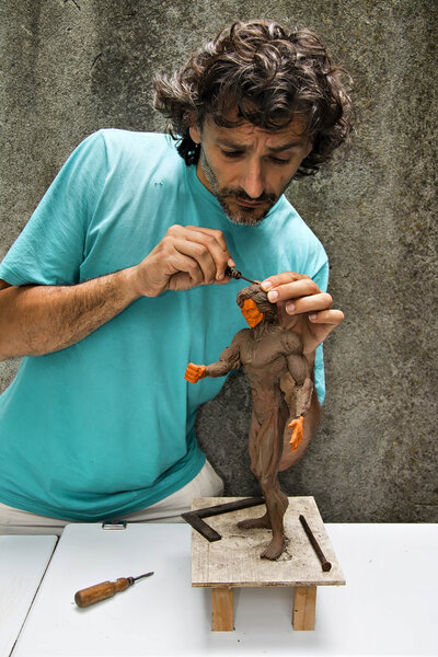 Sculptor at work