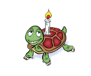 Tortuga candle clipart