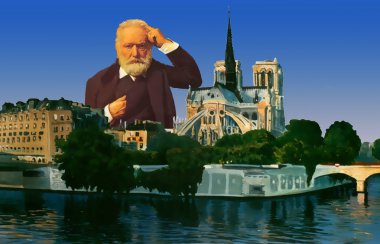 Victor Hugo Portrait in Paris clipart