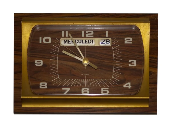 Vintage zegar drewniany — Zdjęcie stockowe