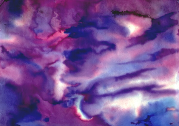 Watercolor illustration, dramatic sky in stormy weather