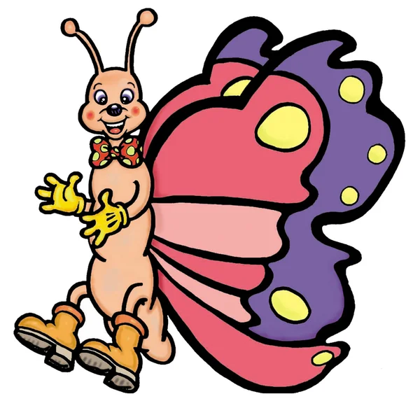Карикатурная бабочка — стоковое фото