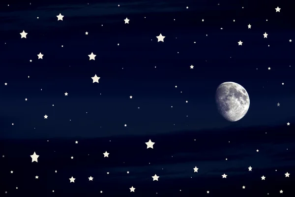 Lune et étoiles — Photo