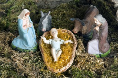 Nativity scene close up clipart