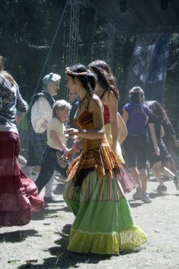 Young women dancing clipart