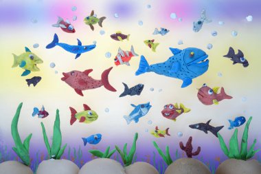 Plasticine marine life clipart