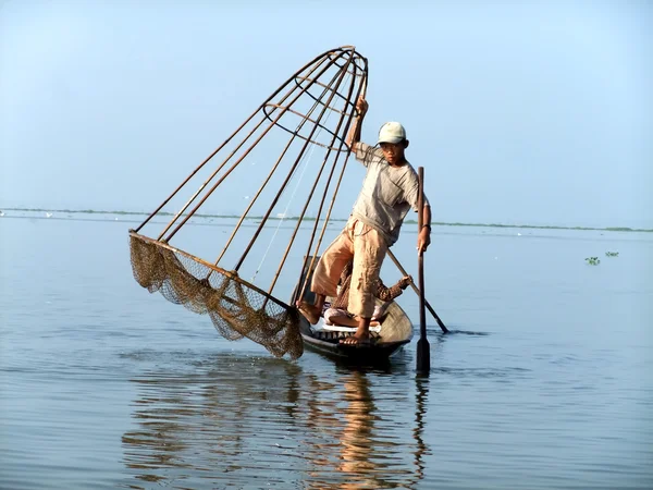 Bateau sur le lac Inle, Myanmar — Photo