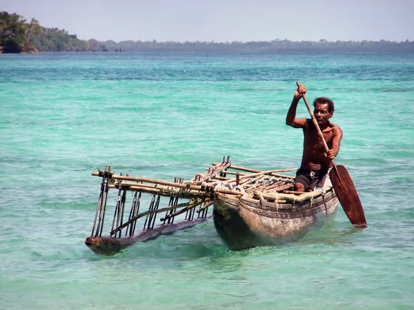 Pescador piragua — Foto de Stock