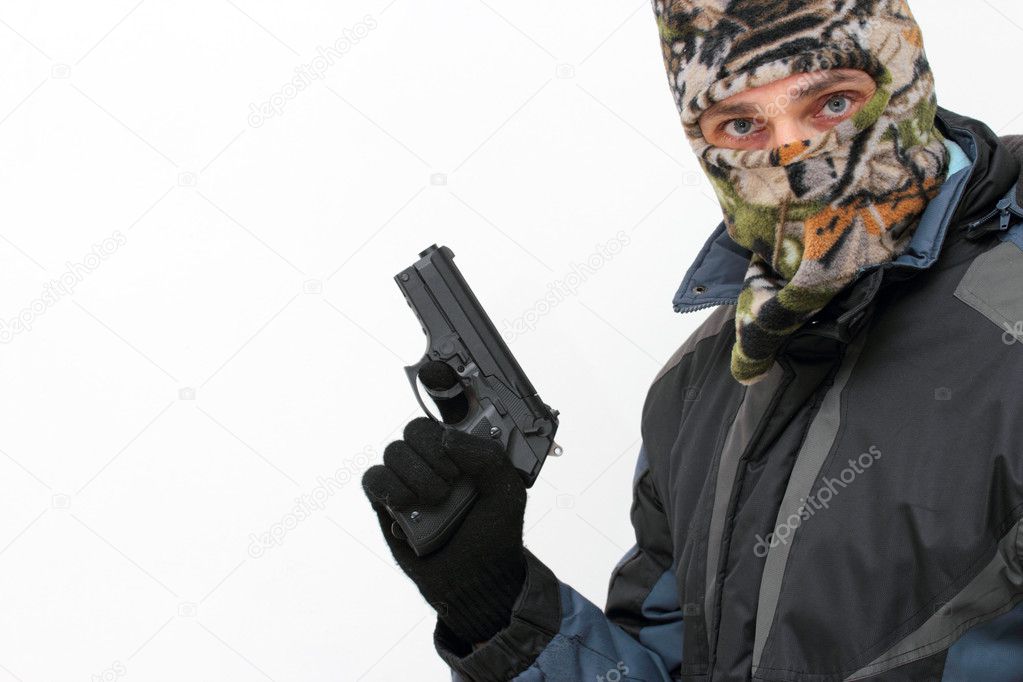 Terrorist with pistol