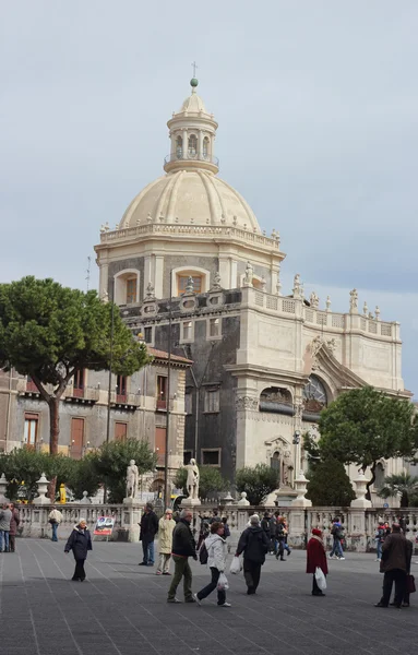 Kathedraal plein in catania — Stockfoto