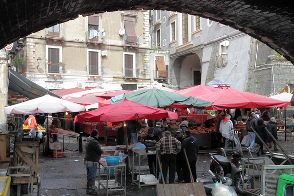 Catania eski Balık pazarı — Stok fotoğraf