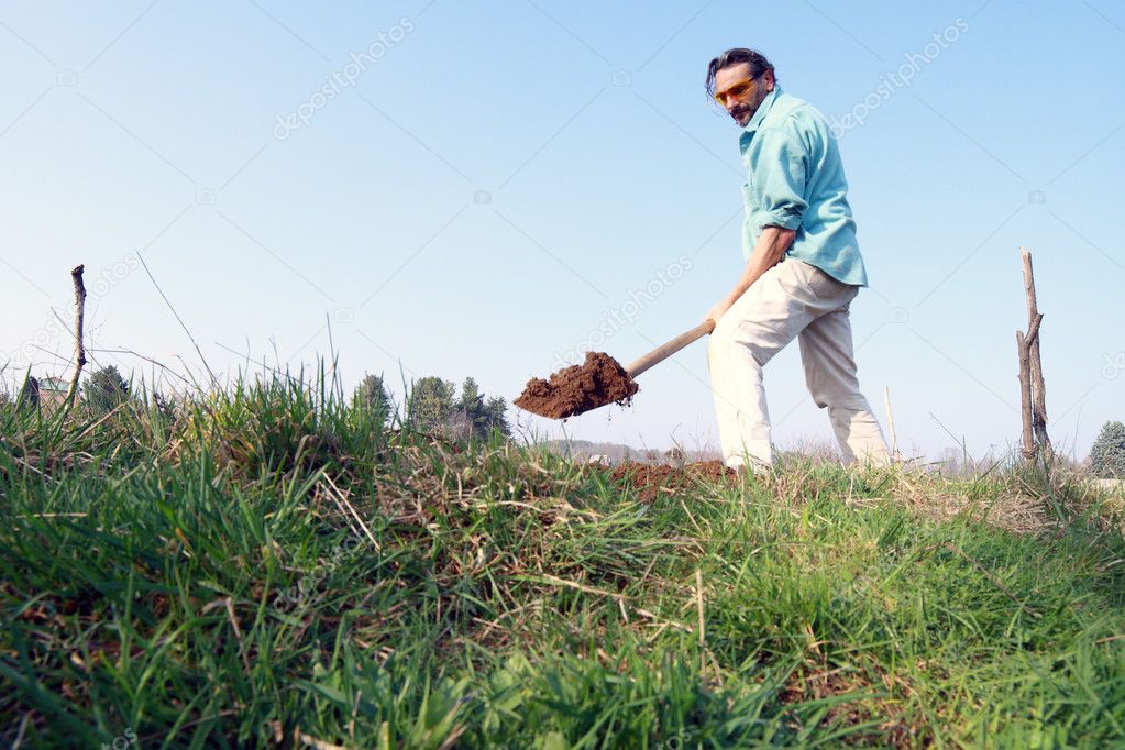Gardener with shovel