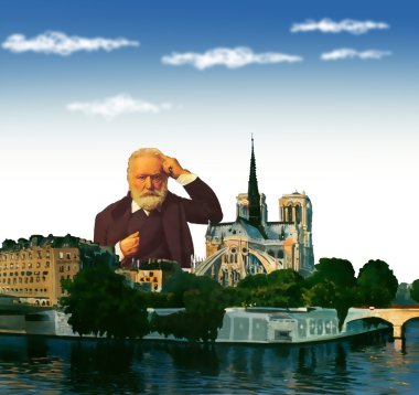 Victor Hugo Portrait in Paris clipart