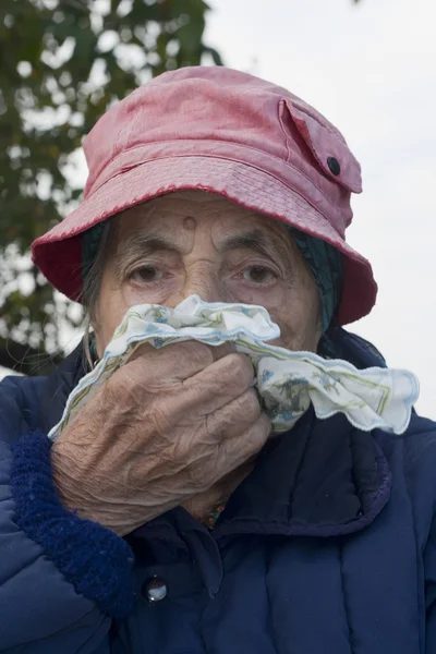 Grandmother with handkerchief — Stock Photo, Image