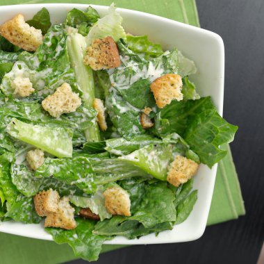 Caesar salad top down view clipart