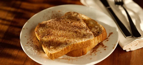 Cinnamon sugar toast shot with selective focus. — Stock Photo, Image