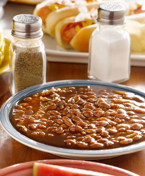 Meal wiith baked beans — Stock Photo, Image