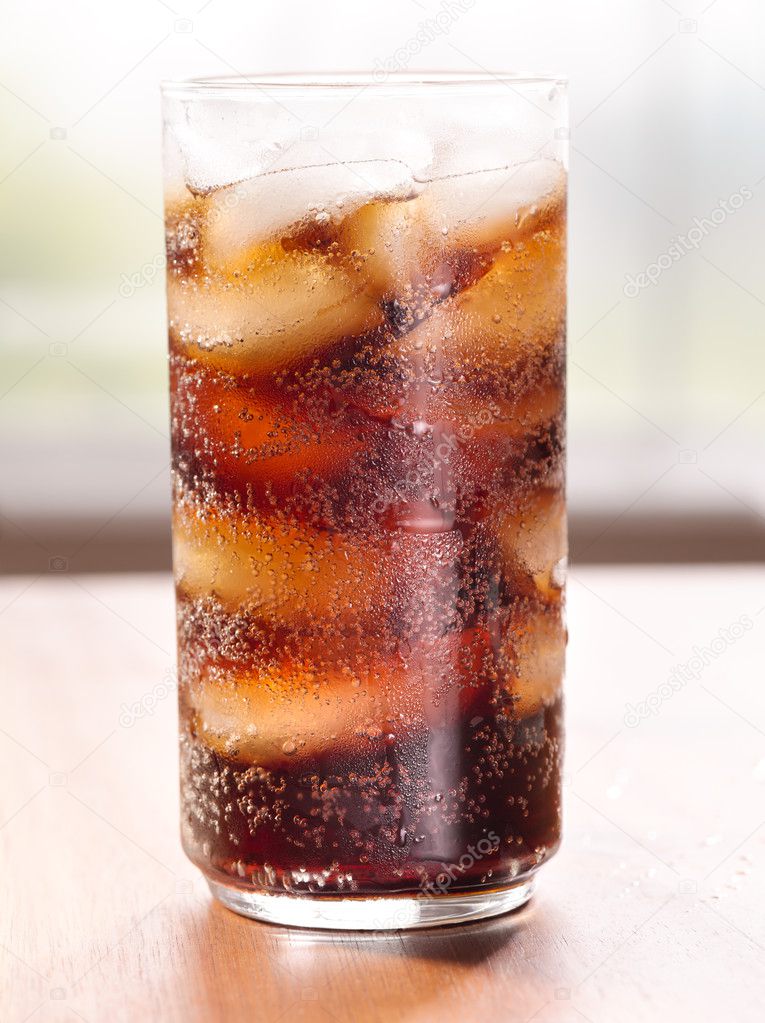 Drink: glass of cold cola