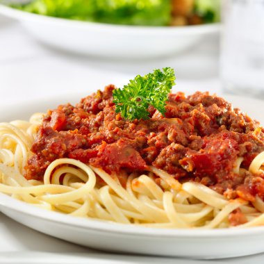 Spaghetti pasta with tomato beef sauce clipart