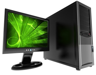 Desktop computer isolated clipart