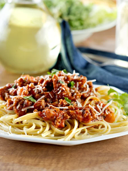 Cena de espaguetis italianos — Foto de Stock