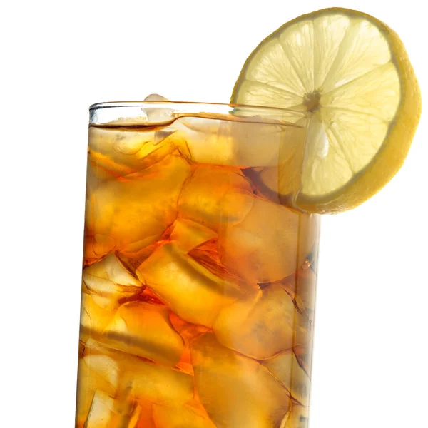 Iced tea isolated on white closeup — Stock Photo, Image
