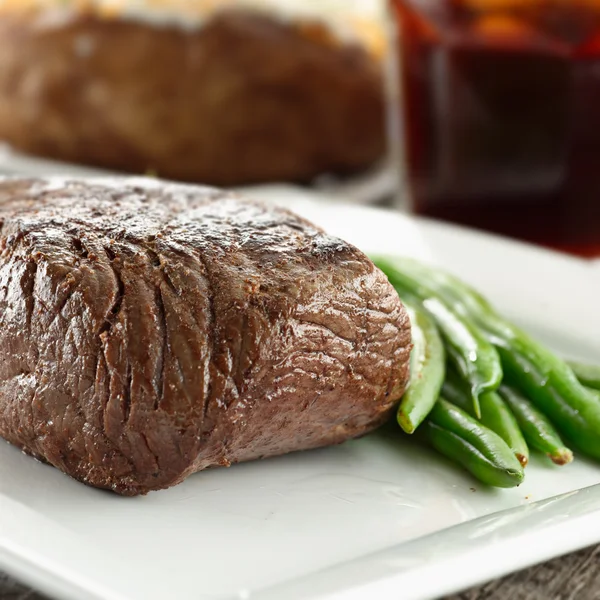 Steak dinner closeup — Stock Photo, Image