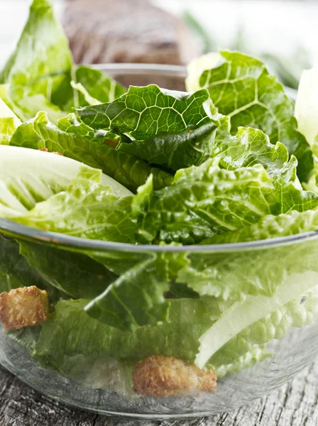 Salat in einer Schüssel zum Abendessen — Stockfoto