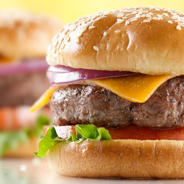 Macro Cheeseburger — Fotografia de Stock