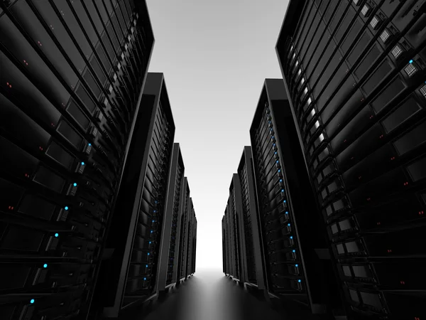 Klastrów serwerów w centrum danych — Zdjęcie stockowe