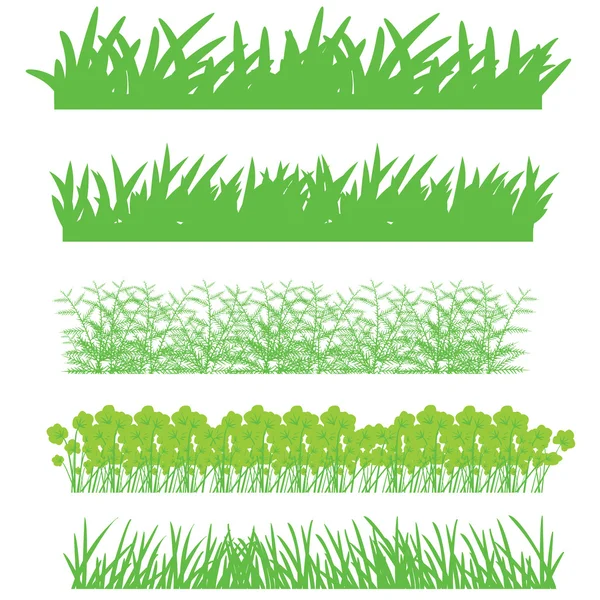 Das grüne Gras, Sträucher — Stockvektor