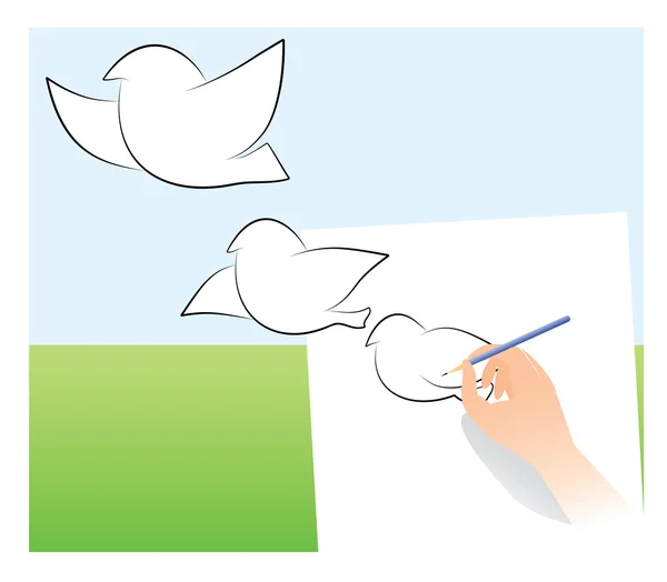 Attiré par la colombe — Image vectorielle