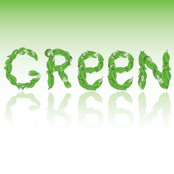 Листья, 3D изображение, зеленый — стоковый вектор