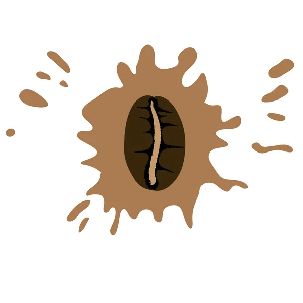Coffee grain on drop — Stock Vector