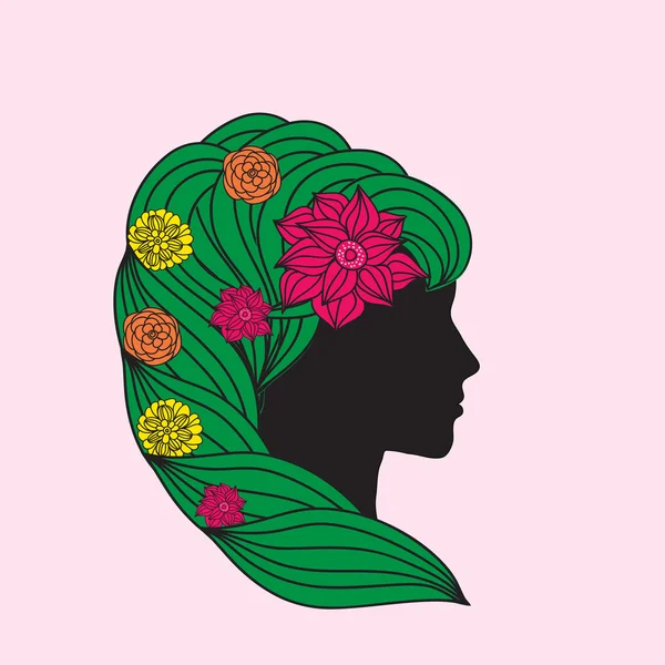 Floral αφηρημένη γυναίκα — Διανυσματικό Αρχείο