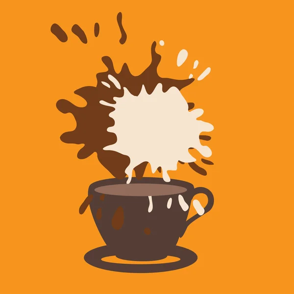 Tasse Kaffee mit Milch — Stockvektor