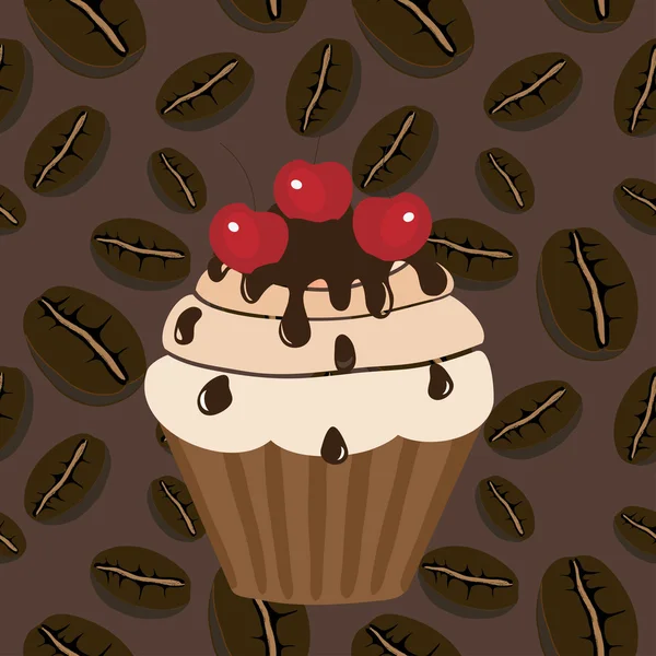 Gâteau sur café bacground — Image vectorielle