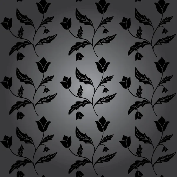 黑花无缝壁纸 — 图库矢量图片