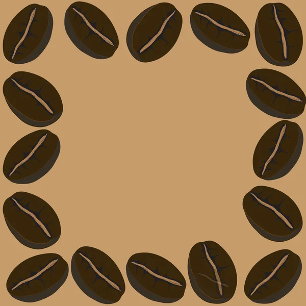 Rahmen Kaffeebohnen, Vektor — Stockvektor