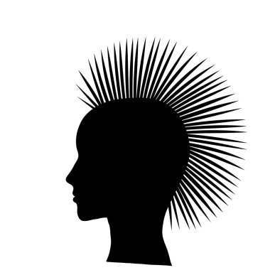 Stylized punk hairstyle clipart